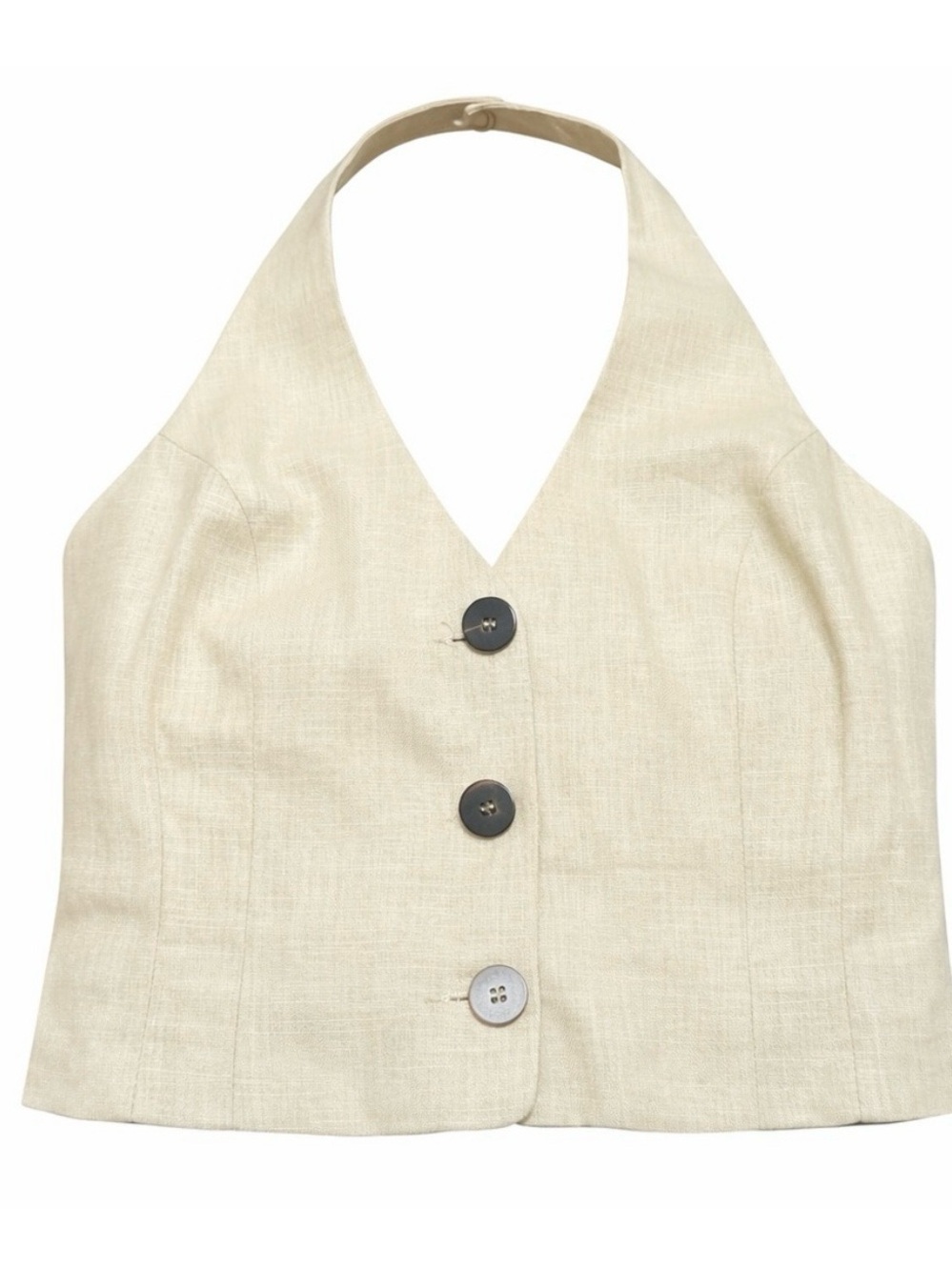 Zara beige linen halter